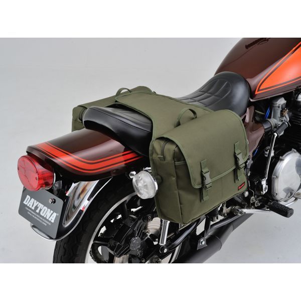 (LINEクーポン有)デイトナ DAYTONA 99704 振り分けサドルバッグ DHS-12 ヘンリービギンズ HB 振り分けサドルバッグMIL HenlyBegins バイク用 ツーリングバッグ