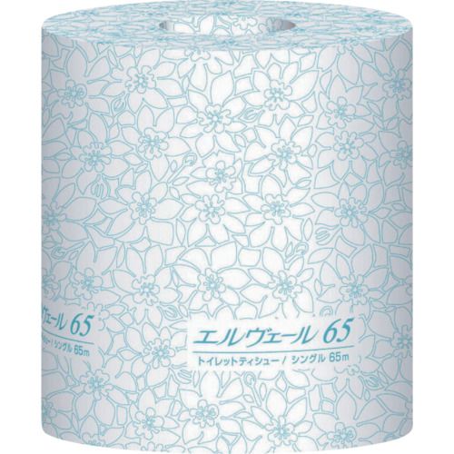 エリエールビジネスサポート 株 723085 エルヴェールトイレットティシューシングル65m個包装ミシン目入り