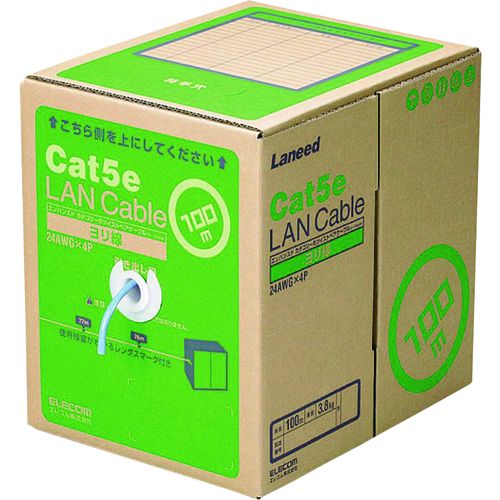 【即納在庫品】「直送」エレコム LD-CT2/BU100YR ＲｏＨＳ指令準拠ＬＡＮケーブル　ＣＡＴ５Ｅ　ヨリ線　１００ｍ　ブルーLDCT2BU100YR