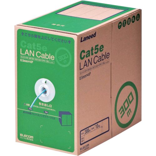 【即納在庫品】「直送」エレコム LD-CT2/LB300/RS ＥＵ ＲｏＨＳ準拠ＬＡＮケーブル ＣＡＴ５Ｅ ３００ｍ ライトブルーLDCT2LB300RS RoHS対応LANケーブル｜iDECA　店