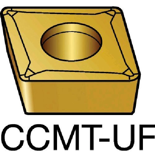 【即納在庫品】「直送」サンドビック ＳＶ CCMT09T304-UF1125 【10個入】 コロターン１０７　旋削用ポジ・チップ　１１２５　ＣＯＡＴCCMT09T304UF87161125