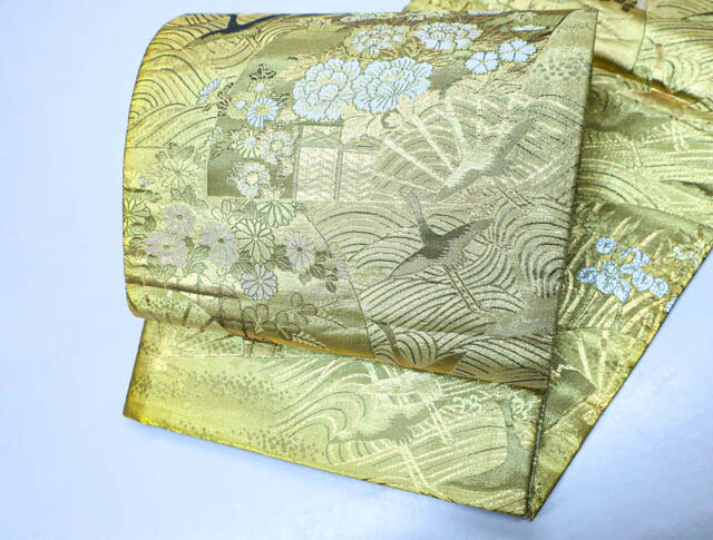 【中古】 リサイクル着物 袋帯 渡良瀬 扇子に花文様 24B-677【フォーマル リサイクル帯 入学式 卒業式 結婚式 母 七五三 お宮参り パーティー 通販 アイディーネット きもの】IDnet