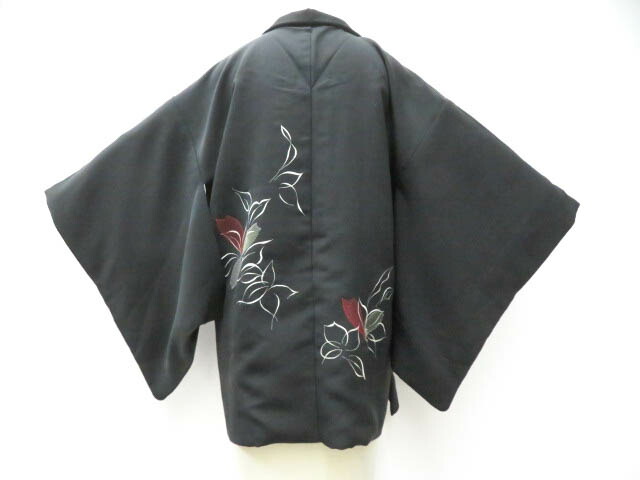 楽天市場】【中古】 リサイクル着物 羽織 黒羽織 一つ紋 縫い紋入り