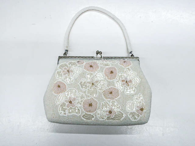 楽天市場】ヴィンテージ ビーズバッグ 仏製 ビーズ総刺繍 お花
