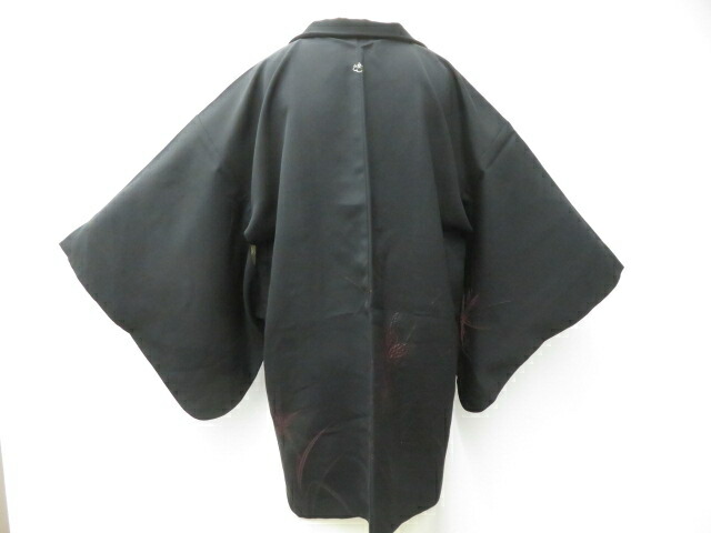 楽天市場】【中古】 リサイクル着物 羽織 黒羽織 縫い紋 絵羽柄 金彩