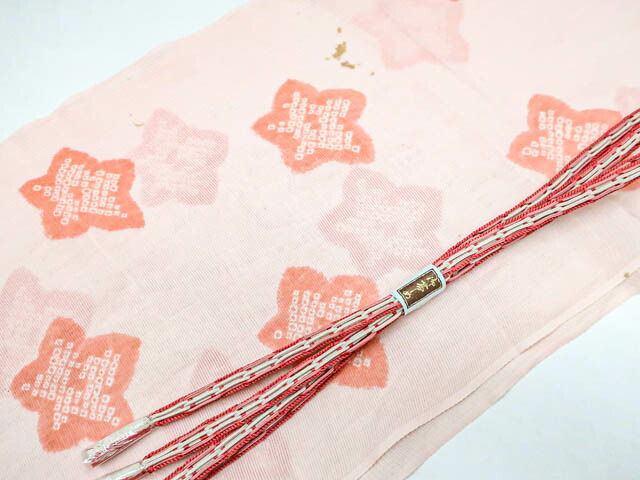 【中古】 帯揚げ帯締めセット 帯揚 帯締 夏物 夏 絞り 平組 24w-9162【リサイクル】IDnet