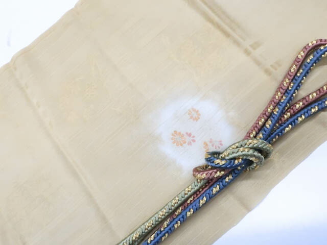 【中古】 和装小物 　帯締め帯揚げセット　花丸文　角組　金糸　25w02-2670【リサイクル】IDnet