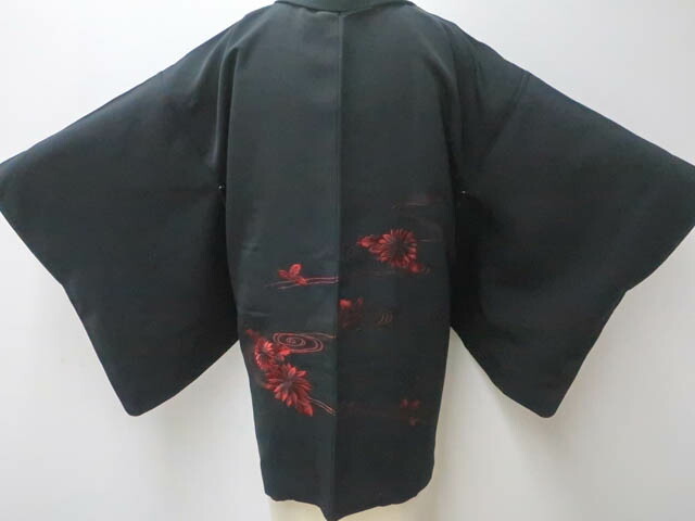 楽天市場】【中古】 リサイクル着物 黒羽織 刺繍 鉾文 しつけ付