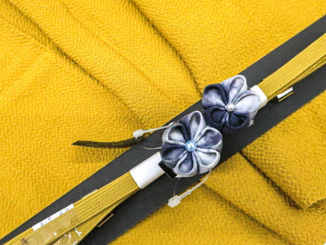 【中古】 和装小物 帯締め 帯揚げ セット 帯締 帯揚 縮緬 三分紐 帯留めセット 25w05-6294【リサイクル】IDnet