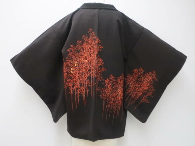 【中古】 リサイクル着物 羽織 絵羽柄 森林文 羽織紐別売り 身丈約78.5cm 裄丈約64cm 25z05-2446【リサイクル着物 着物羽織 和装羽織 着物カーディガン 和モダン 着物コート 羽織物 お出掛け 通販 アイディーネット きもの】IDnet