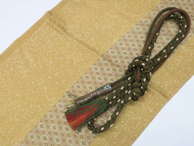 【中古】 和装小物 帯締め帯揚げセット 丸組 金糸 撚房 丹後ちりめん 25w05-6747【リサイクル】