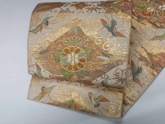 【中古】リサイクル着物 袋帯 六通柄 唐草 桐 華文 金糸 正絹 25b08-1581【フォーマル リサイクル帯 入学式 卒業式 結婚式 母 七五三 お宮参り パーティー 通販 アイディーネット きもの】 IDnet