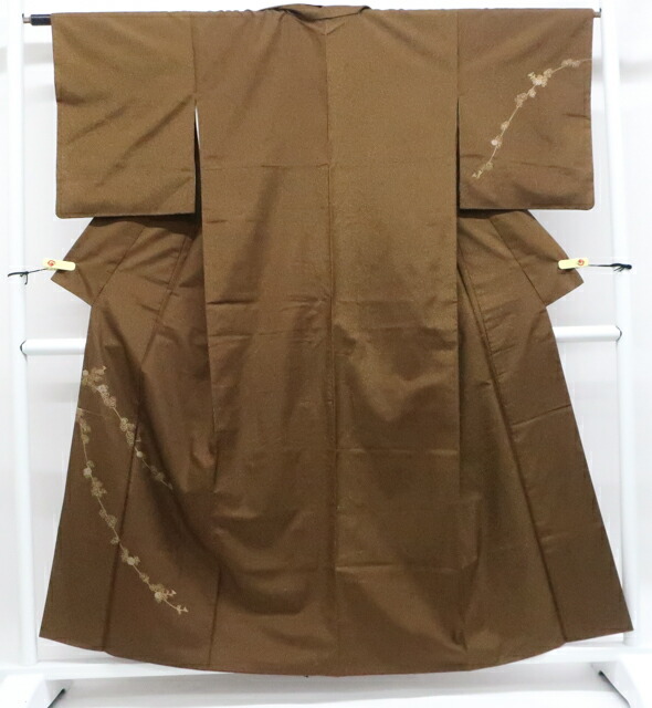 最大70%OFF【中古】リサイクル着物 付下げ 紬織 金彩 花 正絹 身丈約155.5cm 裄丈64.5cm 25z08-4886[リサイクル着物 入学式 卒業式 結婚式 母 七五三 お宮参り パーティー きもの]IDnet