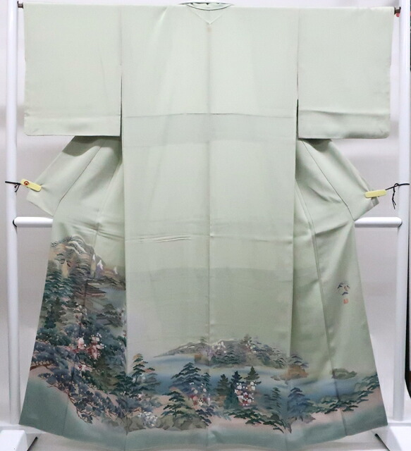 【中古】リサイクル着物 色留袖 落款入り 縫紋 訪問着仕立 正絹 身丈約162cm 裄丈約66cm 25z09-5228[リサイクル着物 黒留 結婚式 礼装 母 正装 通販 アイディーネット きもの] IDnet｜アイディーネット 9,636円