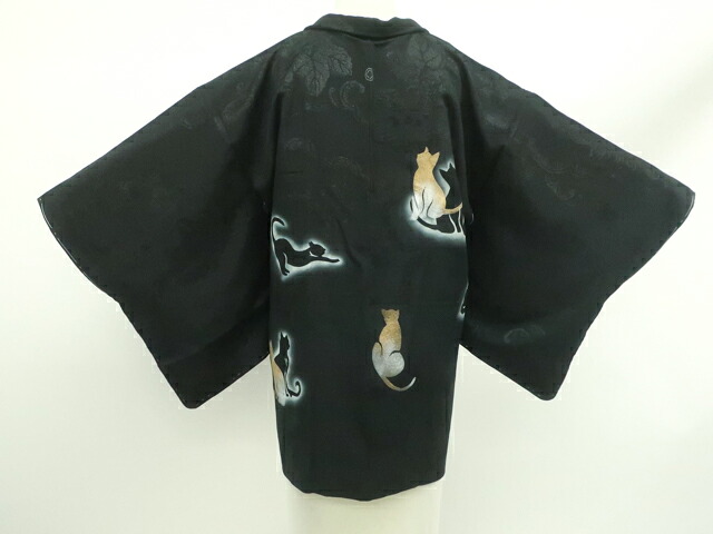 【中古】リサイクル着物羽織 オリジナル 一つ紋 しつけ付き 紐別 正絹 着物 身丈75.5cm 裄丈63cm r7z10-620【リサイクル着物 着物羽織 和装羽織 着物カーディガン 和モダン 着物コート 羽織物 お出掛け 通販 アイディーネット きもの】 IDnet