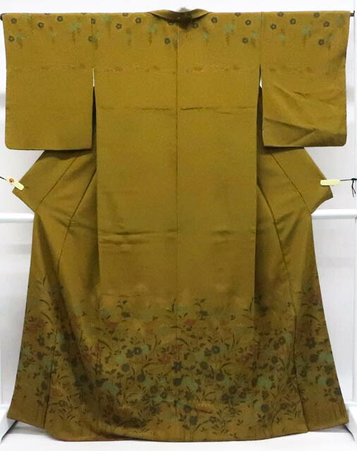 【中古】リサイクル着物 小紋 絵羽小紋 花 正絹 着物 身丈約168.5cm 裄丈約66cm 25z10-5903[リサイクル着物 着付け教室 お茶 カジュアル 初詣 袴 お出掛け 街着 観劇 普段着 お食事会 通販 アイディーネット きもの] IDnet｜アイディーネット