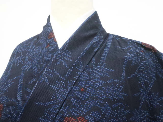 【中古】リサイクル着物 紬 花 正絹 着物 身丈約162cm 裄丈約62.5cm 25z10-5979[リサイクル着物 仕立て上がり 和服 アウトレット 着付け教室 お茶 カジュアル 初詣 袴 お出掛け 街着 観劇 普段着 お食事会 通販 アイディーネット きもの] IDnet