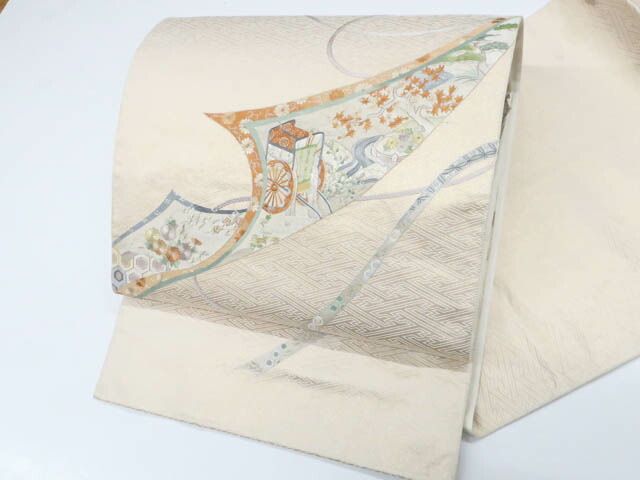 【中古】袋帯 太鼓柄 蘇州刺繍 正絹 25b11-2150【フォーマル リサイクル帯 入学式 卒業式 結婚式 母 七五三 お宮参り パーティー 通販 アイディーネット きもの】 IDnet