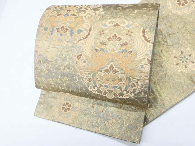 【中古】袋帯 六通 金糸 向かい鳥に唐花 正絹 25b12-2349【フォーマル リサイクル帯 入学式 卒業式 結婚式 母 七五三 お宮参り パーティー 通販 アイディーネット きもの】 IDnet