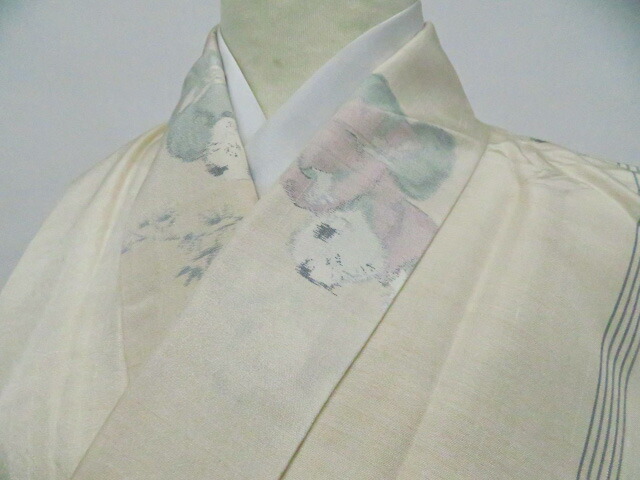 【中古】リサイクル着物 紬 人物文 正絹 着物 身丈約159cm 裄丈約64.5cm 26z01-205【リサイクル】 IDnet
