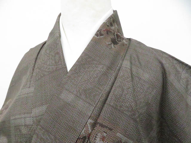 最大70%OFF【中古】リサイクル着物 紬 コプト 正絹 着物 身丈約146.5cm 裄丈63cm 26z01-335【リサイクル】 IDnet