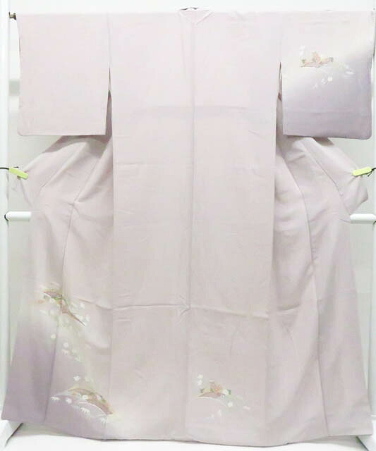 【中古】リサイクル着物 付下げ 芝草と花 正絹 着物 身丈約167.5cm 裄丈67cm 26z01-375【リサイクル】 IDnet|アイディーネット