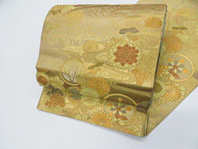【中古】袋帯 六通柄 綾錦織 草木染 正絹 26b01-116【リサイクル】 IDnet