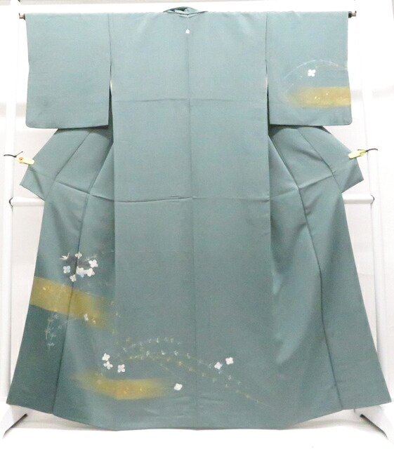 【中古】リサイクル着物 付下げ 一つ紋 金彩 花 正絹 着物 身丈約164.5cm 裄丈約66cm 26z02-970【リサイクル】 IDnet｜アイディーネット