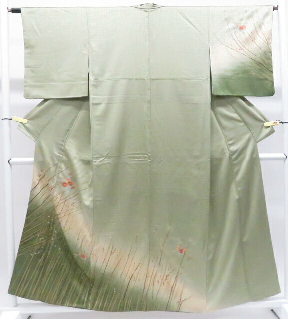 【中古】リサイクル着物 付下げ 刺繍 金彩 金糸 ぼかし 花 正絹 着物 身丈約156.5cm 裄丈63cm 26z03-1128【リサイクル】 IDnet
