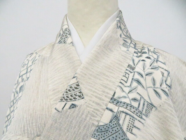 【中古】リサイクル着物 小紋 正絹 身丈約167.0cm 裄丈約66.0cm 26z03-1300【リサイクル】 IDnet