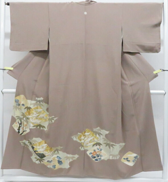 【中古】リサイクル着物 色留袖 一つ紋 鶴 金駒刺繍 仕付け付 訪問着仕立て 正絹 着物 身丈約152.5cm 裄丈約64.5cm 26z03-1345【リサイクル】 IDnet 12,210円