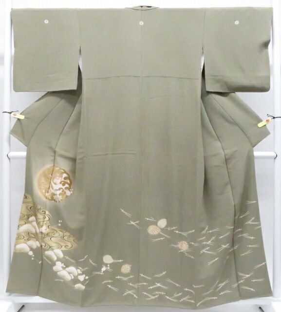 【中古】リサイクル着物 色留袖 三つ紋 金駒刺繍 鶴 訪問着仕立て 正絹 着物 身丈約157.5cm 裄丈約67cm 26z03-1351【リサイクル】 IDnet