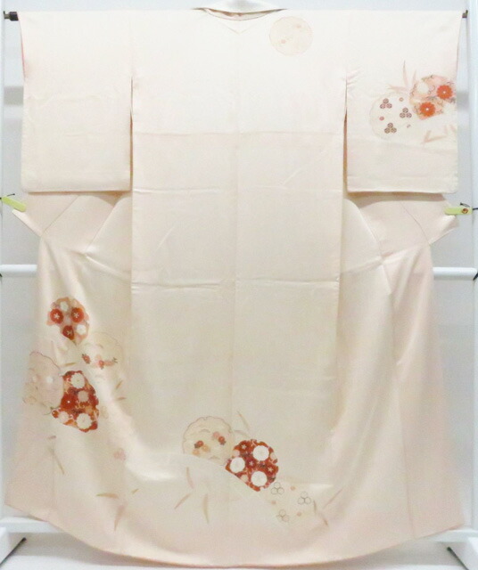 【中古】リサイクル着物 付下げ 菊雪輪 正絹 着物 身丈約162.5cm 裄丈65cm 26z03-1521【リサイクル】 IDnet