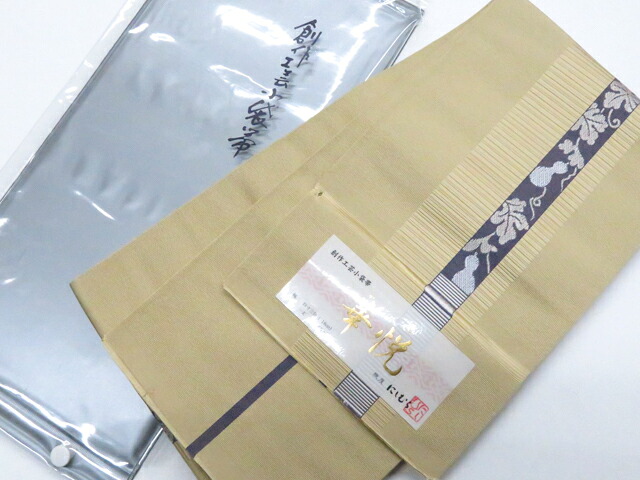 【中古】半幅帯 小袋帯 本場筑前博多織 未仕立て 創作 正絹 未使用品 美品 r8w03-147【リサイクル】 IDnet|アイディーネット