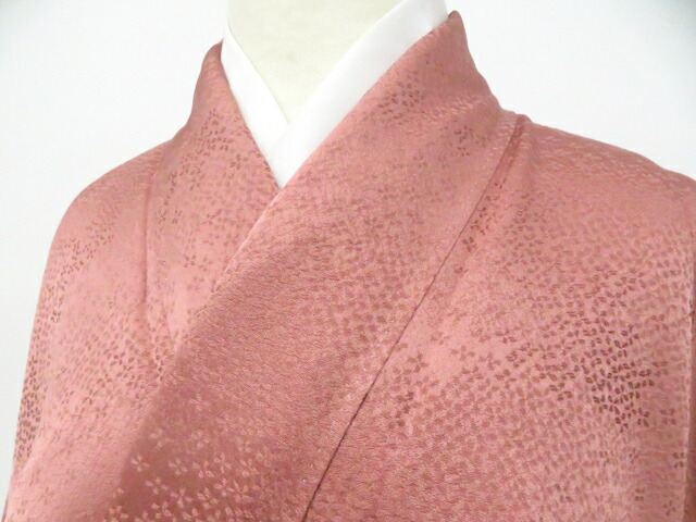 【中古】リサイクル着物 色無地 未使用 一つ紋 地紋入り しつけ付 正絹 着物 身丈約162.5cm 裄丈約65.0cm 26z04-1806【リサイクル】 IDnet