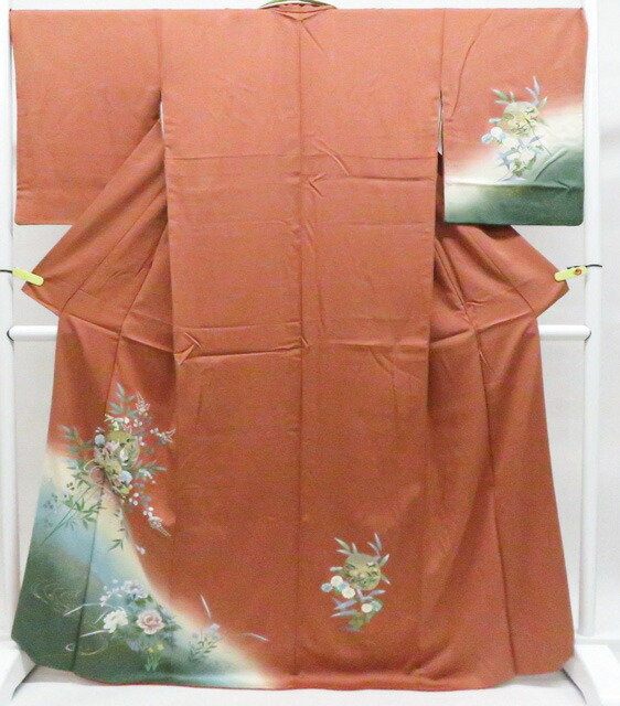 【中古】リサイクル着物 訪問着 金彩 鶴 花 正絹 着物 身丈約166.0cm 裄丈約69.0cm 26z04-1906【リサイクル】 IDnet