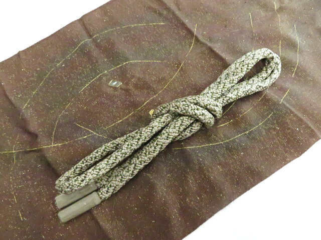 【中古】和装小物 帯揚げ帯締めセット 帯揚 帯締 螺鈿 金通し 変わり組 撚り房 26w04-5106【リサイクル】 IDnet|アイディーネット