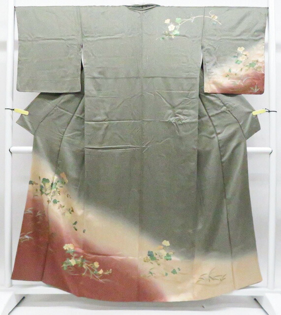 【中古】リサイクル着物 訪問着 金彩 ぼかし 草花正絹 着物 身丈約158cm 裄丈約67cm 26z04-2155【リサイクル】 IDnet｜アイディーネット