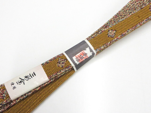 【中古】和装小物 未使用 帯締め 帯締 三彩金 平組 手組 金糸 撚り房 美品 r8w06-789【リサイクル】 IDnet|アイディーネット