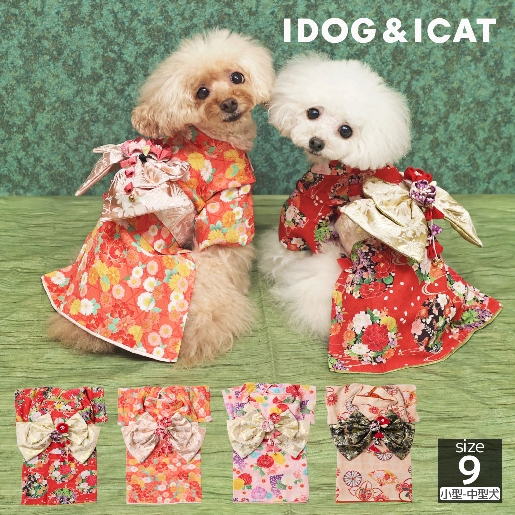 楽天市場】【 犬 服 着物 】iDog 日本の伝統 華やか晴れ着 花飾り付き