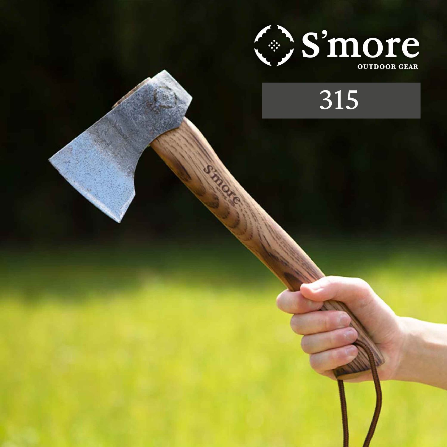 【送料込】SMORE スモア オノ315 （中） 斧 薪割り 手斧 冬キャンプ アウトドア 焚き火 ソロキャンプ ベグ打ち ロゴ入り おしゃれ 木製 C1057鋼 防虫・防カビ加工ハンドル 牛革カバー レザーカバー付き斧 ポイント ランキング 持ち物 実用品 プレゼントにも
