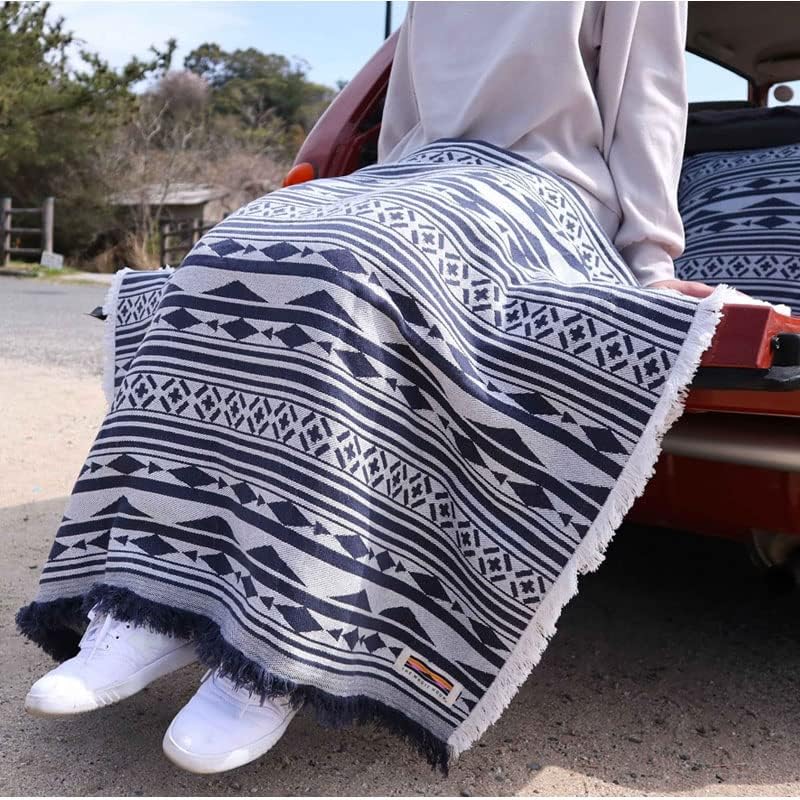 【送料込】今治タオル製織技術生まれ コットン ブランケット ポンチョタイプ 難燃性 ネイティブ柄 Cotton Blanket THE MAGIC HOUR マジックアワー 実用品 プレゼントにも|HOMIDO