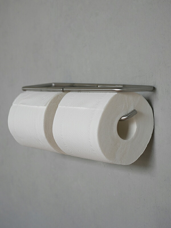 (300円クーポン配布中) KT sus paper holder W L2223 おしゃれ かわいい レトロ アンティーク トイレットペーパーホルダー シルバー 二連