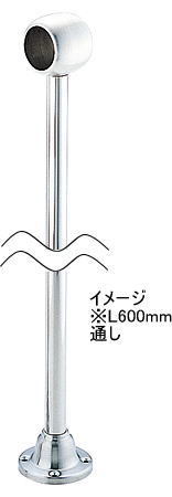 （10本入）宇佐美工業 ステンレスD型ブラケット ロングタイプ φ25mm×L500mm 通し パイプ支持金具 パイプブラケット