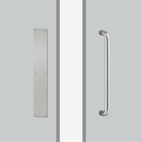 ユニオン ドアハンドル T2962-01-003-P425 ステンレス ミラー＋ヘアライン 75×465 1セット（内外)