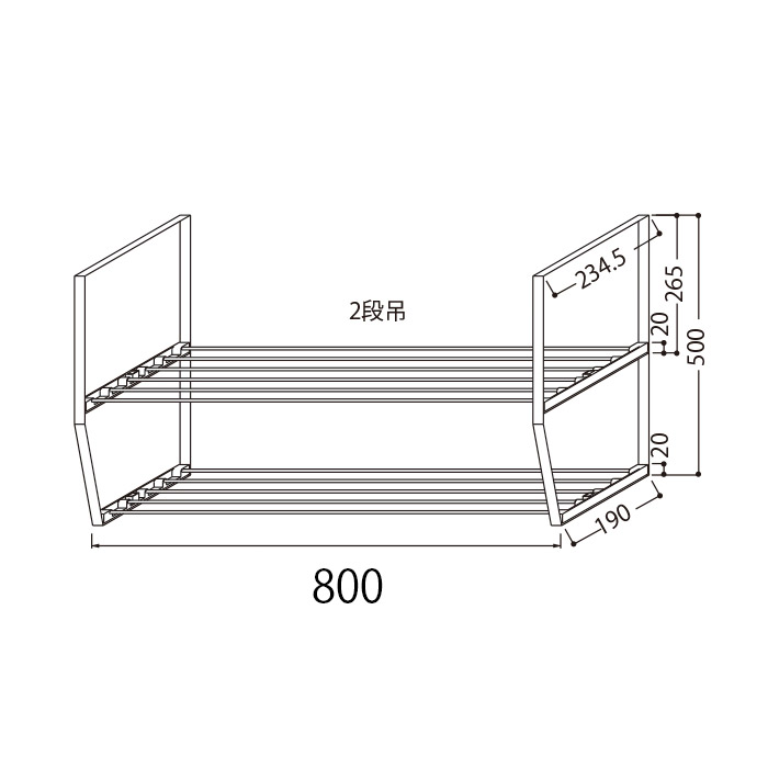(週末祝送りとどける可) ワンド 水切棚 800X2段 W80×D23.5×H50糎 水切り棚 旧マイ仕掛ける (0244231)