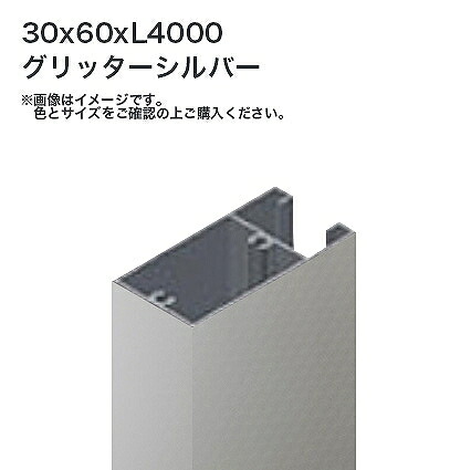 タカショー 溝付格子材60x30 L4000 標準 グリッターシルバー 1本 ※直送／個人宅不可