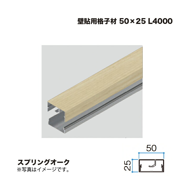 タカショー 壁貼用格子材 50×25 L4000 スプリングオーク 1本 ※直送／個人宅不可