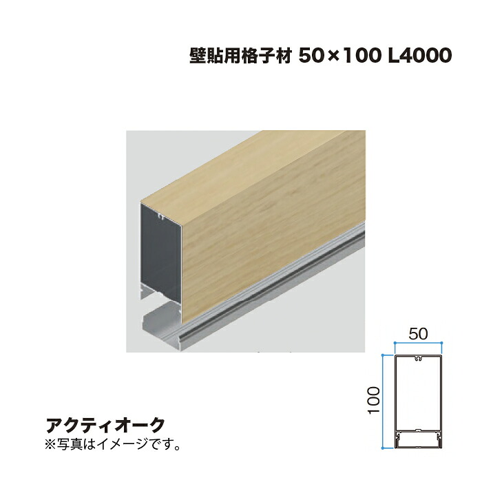 タカショー 壁貼用格子材 50×100 L4000 アクティオーク 1本 ※直送／個人宅不可