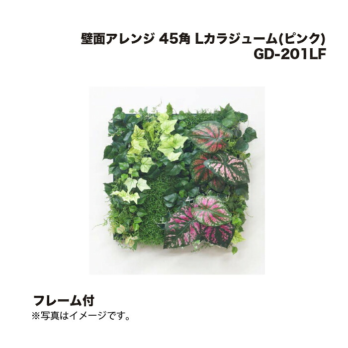 タカショー GD-201LF 壁面アレンジ 45角 Lカラジューム(ピンク) フレーム付 1個